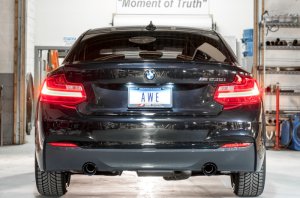 BMW 2 Series Performance Exhaust - Rear - AWE Tuning - Touring Edition Axle-Back with 180 Technology, Diamond Black Tips (102mm) - Diamond Black - `17-`21